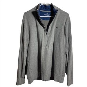 Mens gray Vineyard vines zip up crew neck sweatshirt size medium